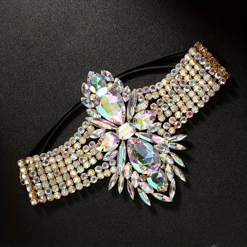 Sparkling Rhinestone Leg Chain - Geometric Body Jewelry for Women, Perfect for Weddings & Vacations
